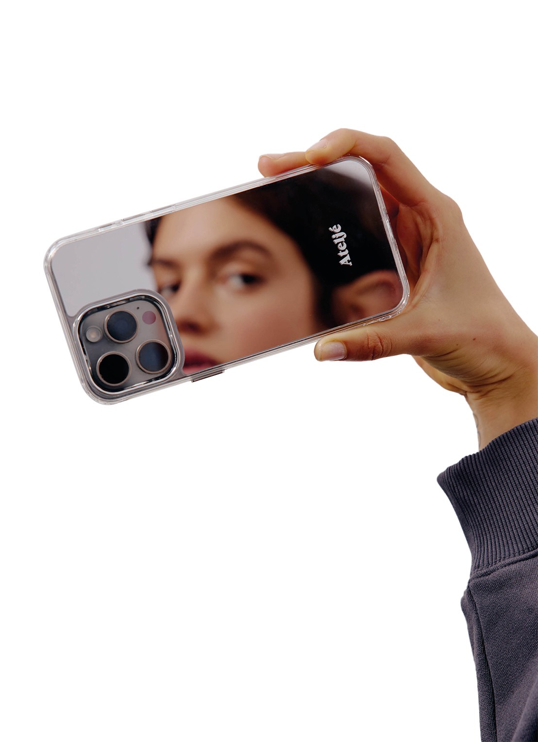 Ateljé Telefoonhoes voor iPhone 14 Pro Max - voorkant 2 zilver