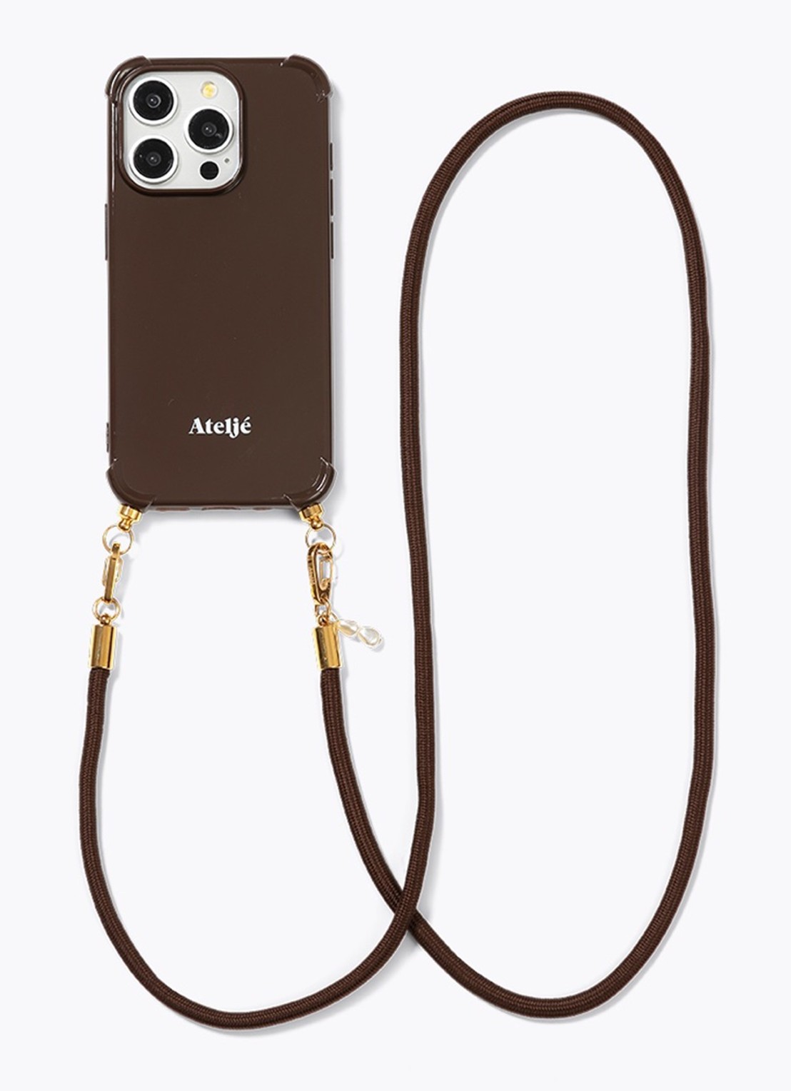 Ateljé Terra crossbody telefoonkoord - detail donkerbruin