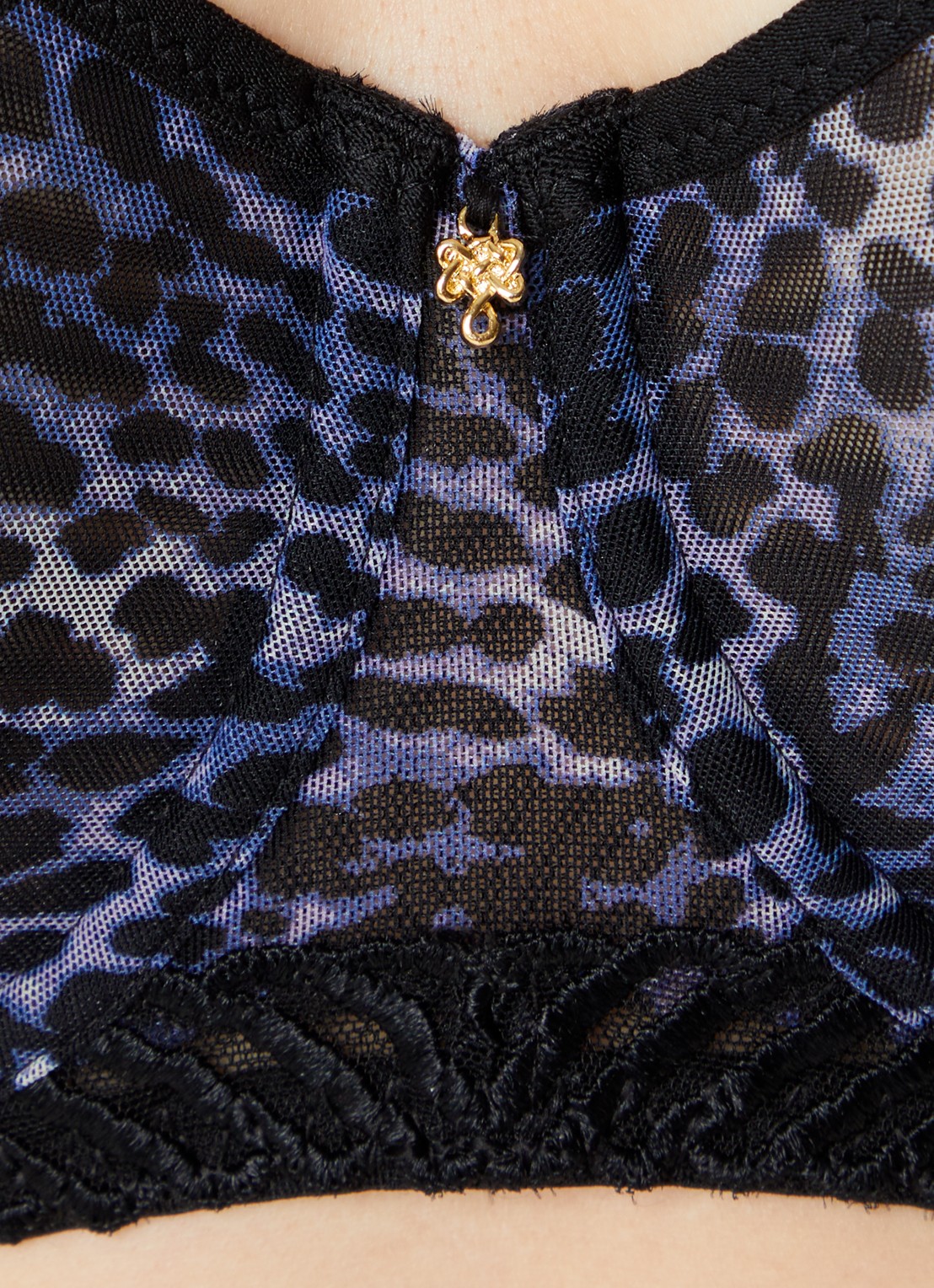 Aubade Balconette bh met panterprint - detail 4 donkerblauw