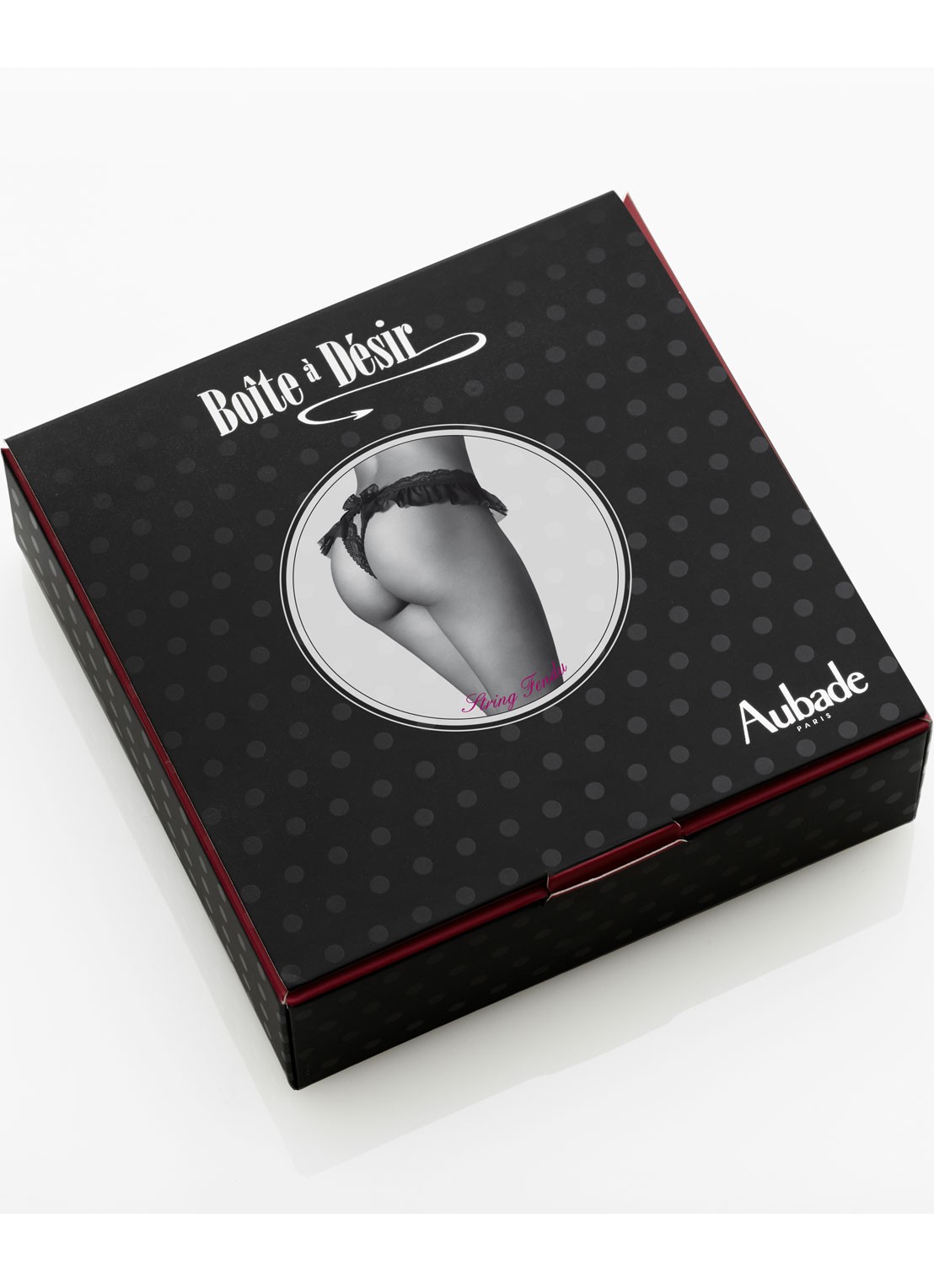 Aubade Boîte à Désir open-up string in giftset - voorkant 4 zwart