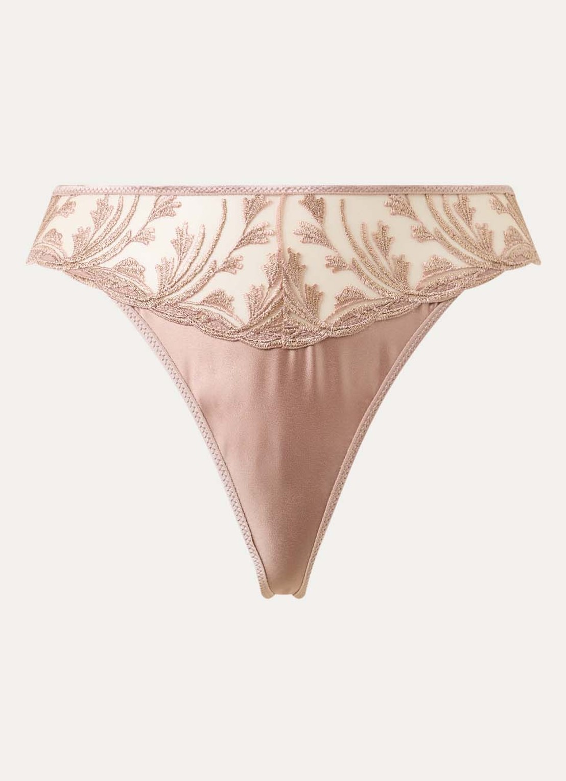 Aubade Cosmic Romance string van mesh  met lurexborduring - voorkant 2 oudroze