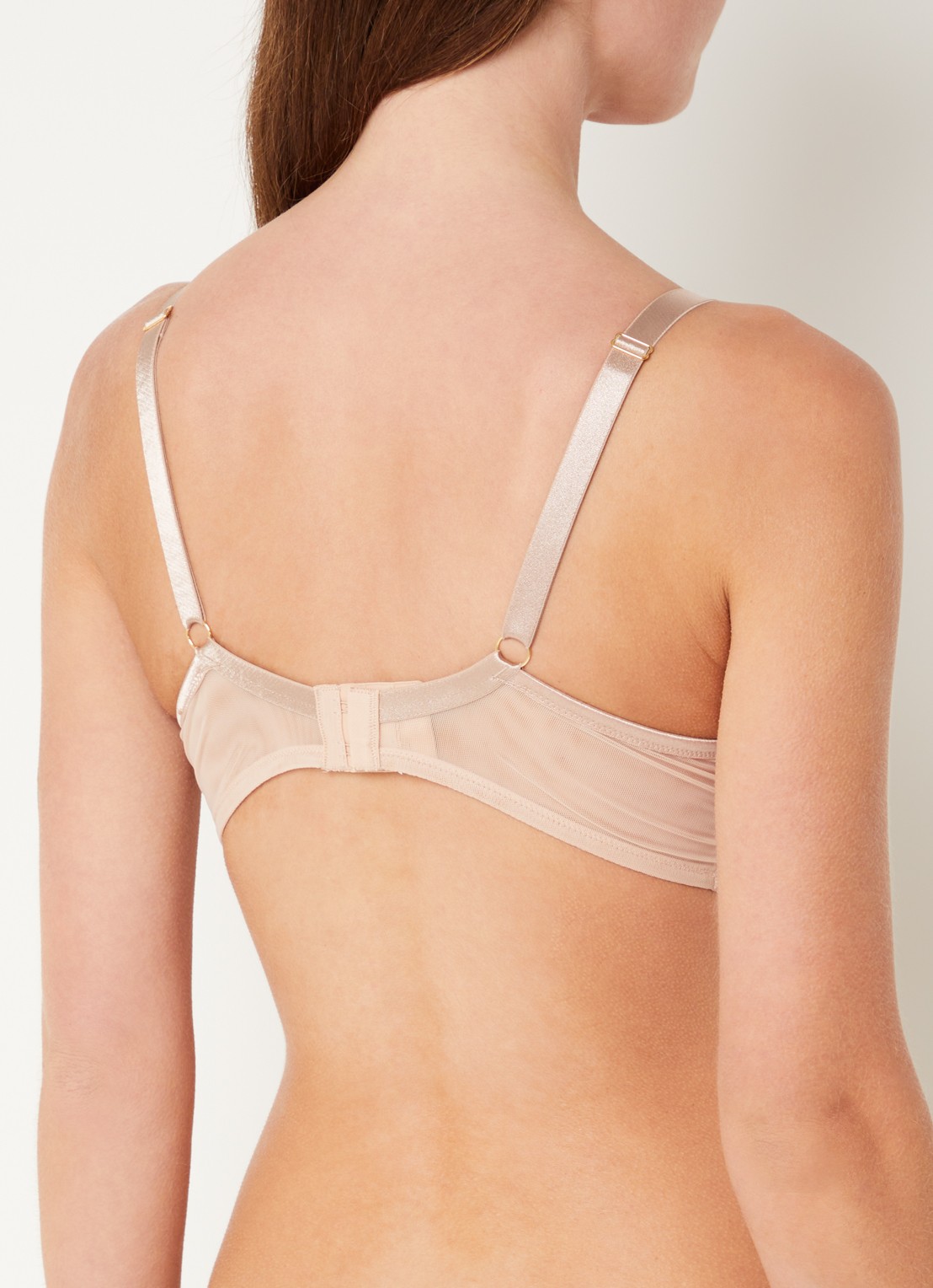 Aubade Cosmic Romance voorgevormde plunge bh met overlay van mesh - achterkant 3 oudroze