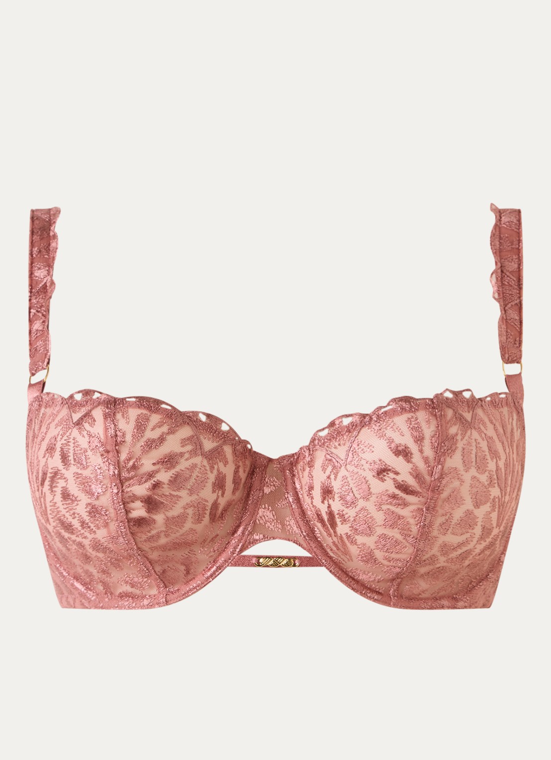 Aubade Crazy In Love beugel bh van mesh - voorkant 3 oudroze