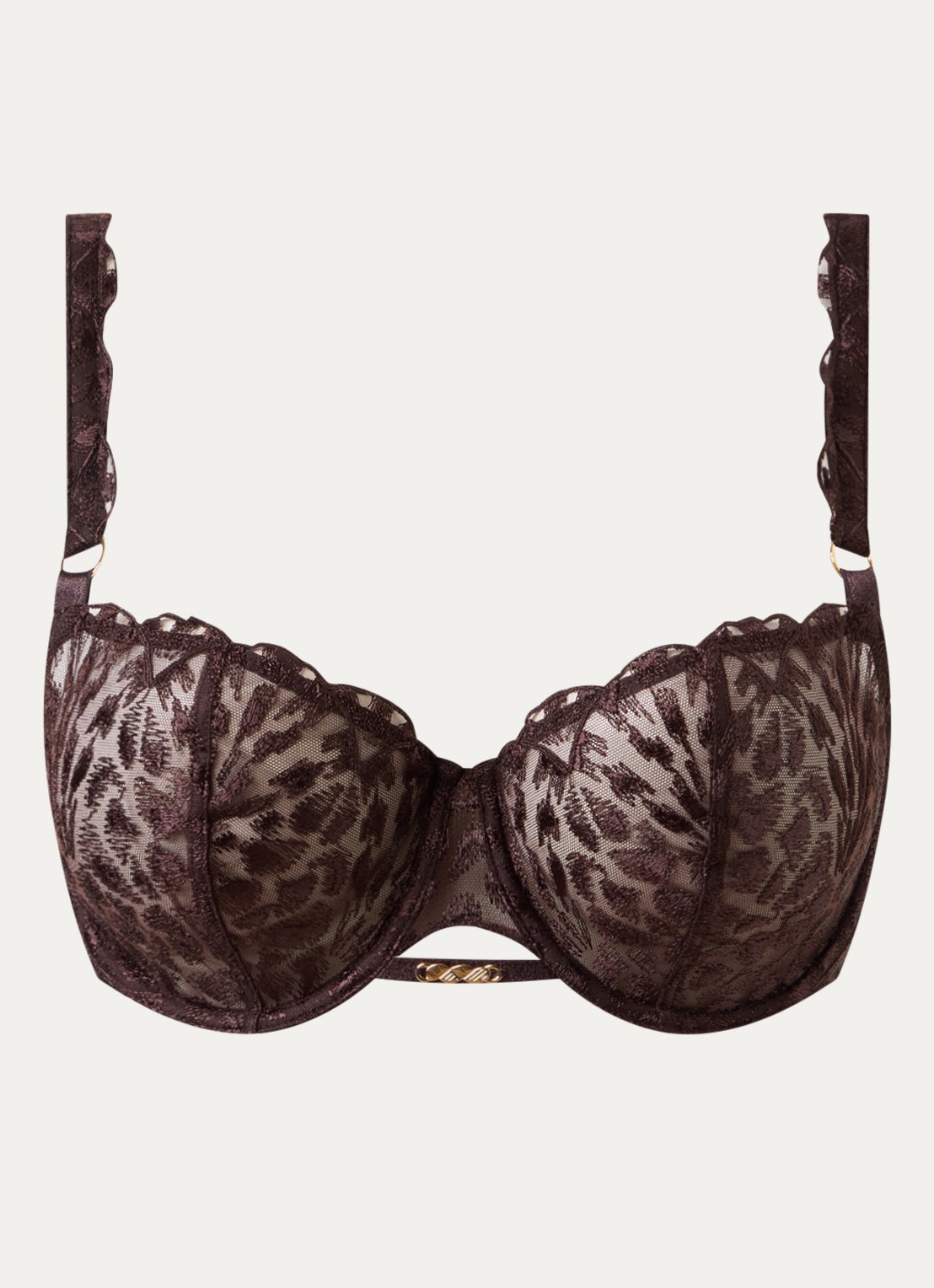 Aubade Crazy In Love beugel bh van mesh - voorkant 3 bruin