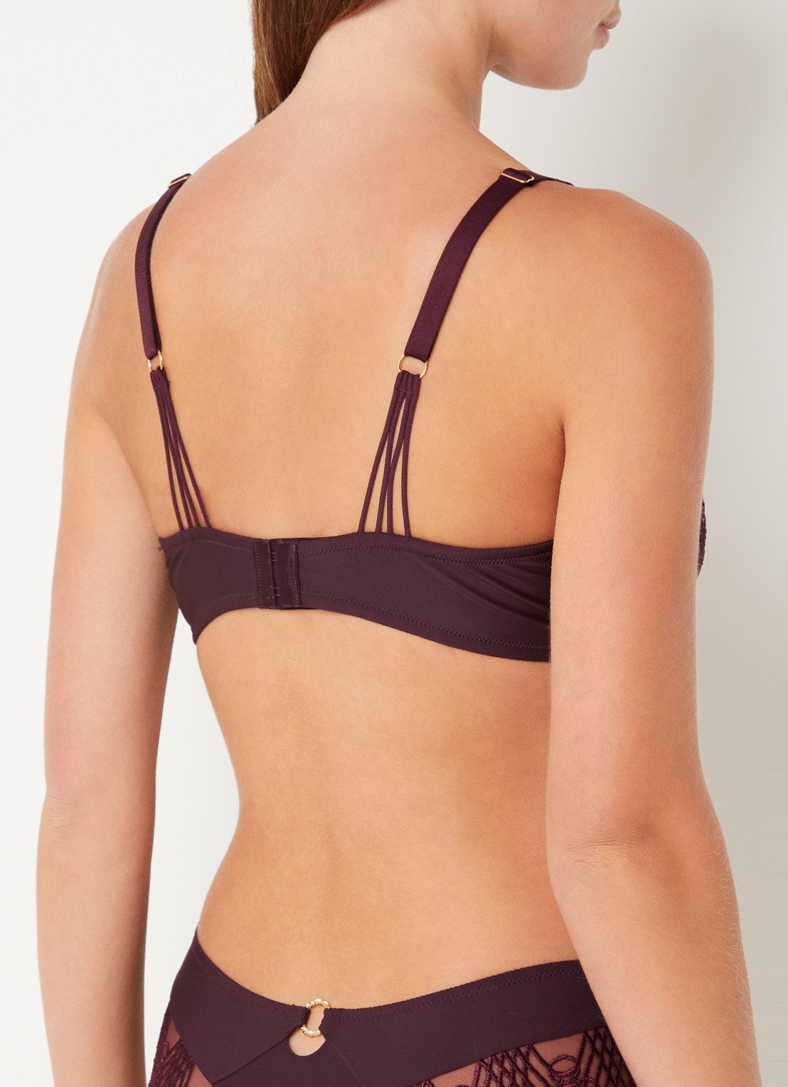 Aubade Eloge Du Desir beugel bh van mesh - achterkant 5 aubergine