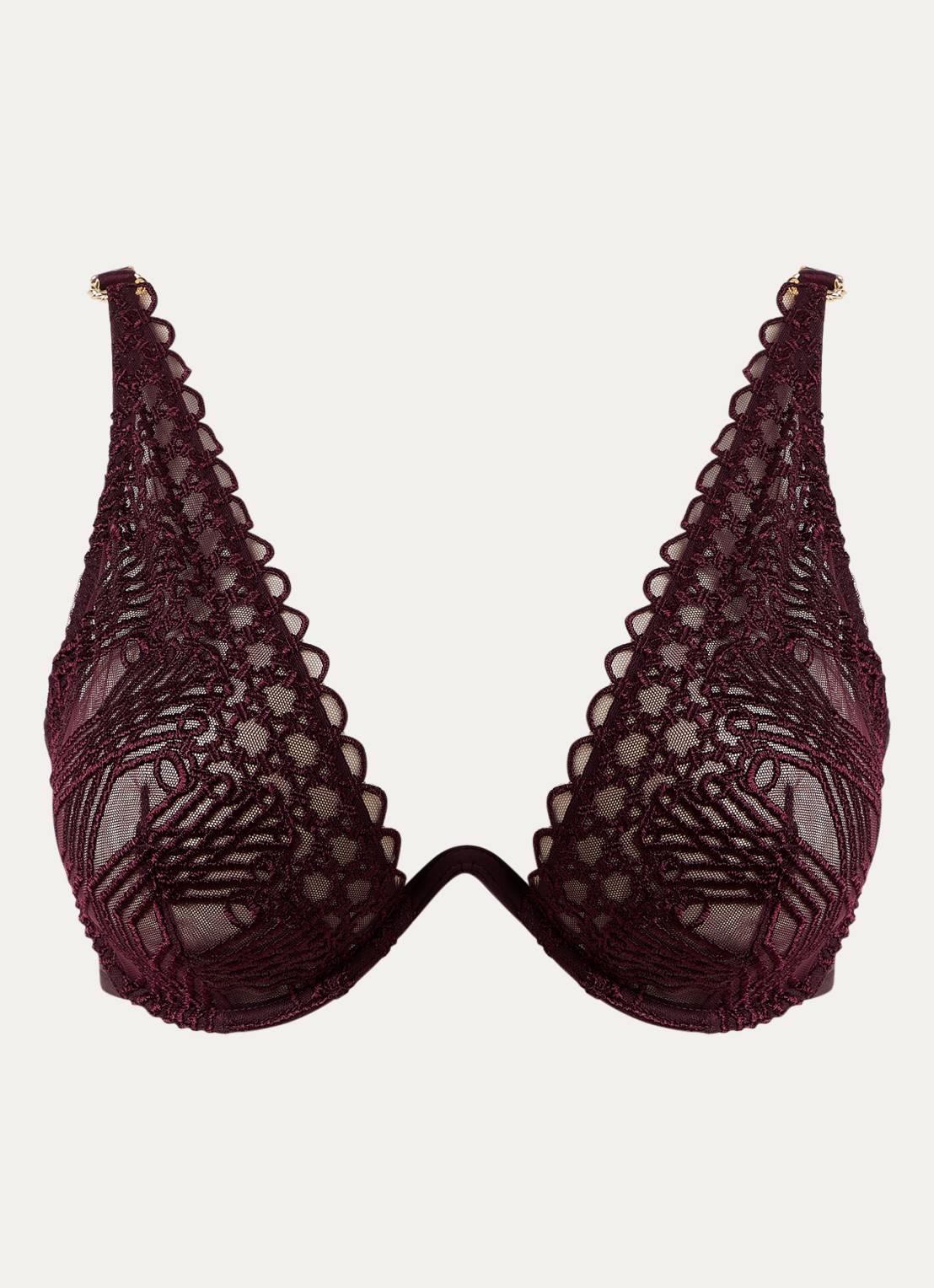 Aubade Eloge Du Desir beugel bh van mesh - voorkant aubergine