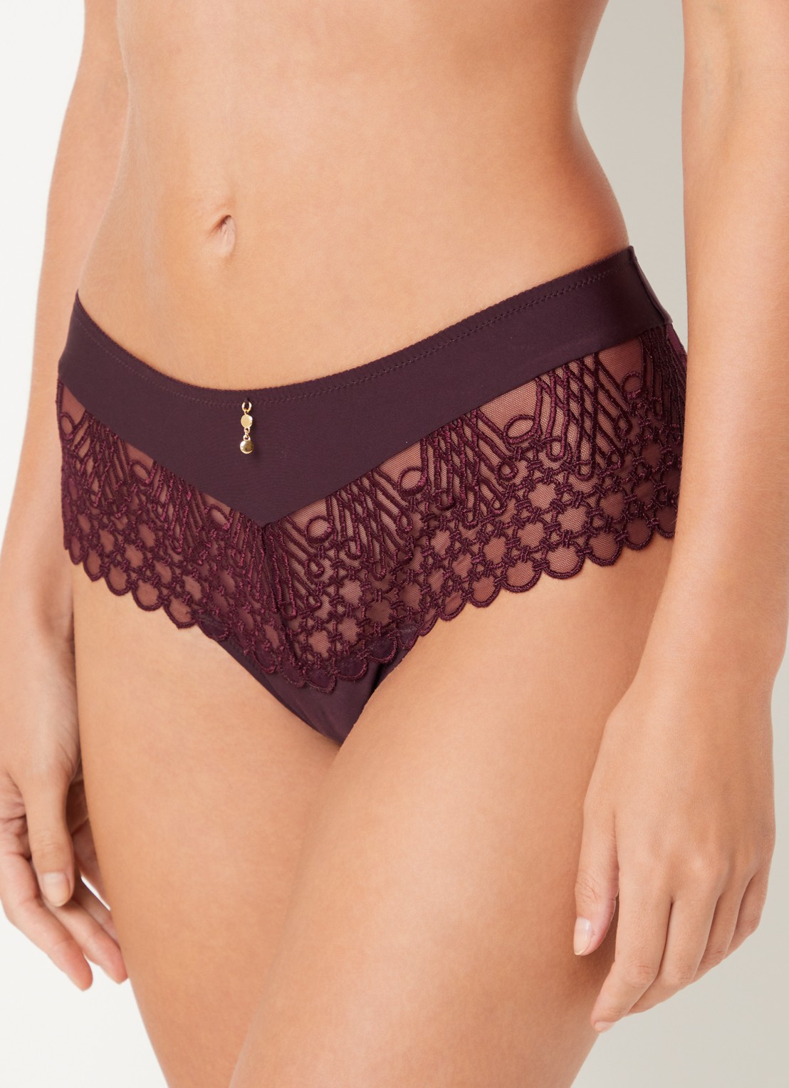 Aubade Eloge Du Desir hipster van mesh - voorkant 2 aubergine