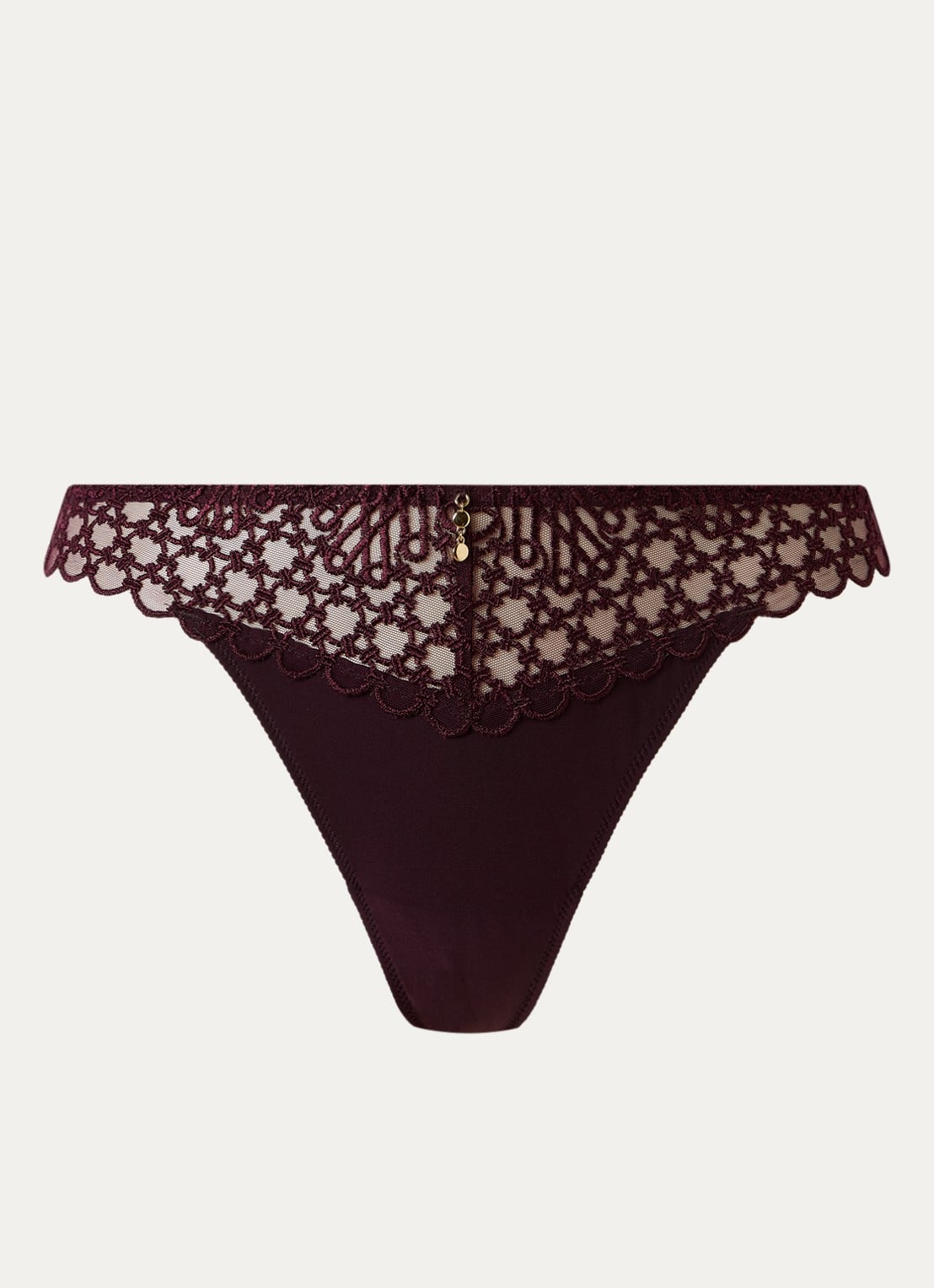 Aubade Eloge Du Desir string van mesh - voorkant aubergine