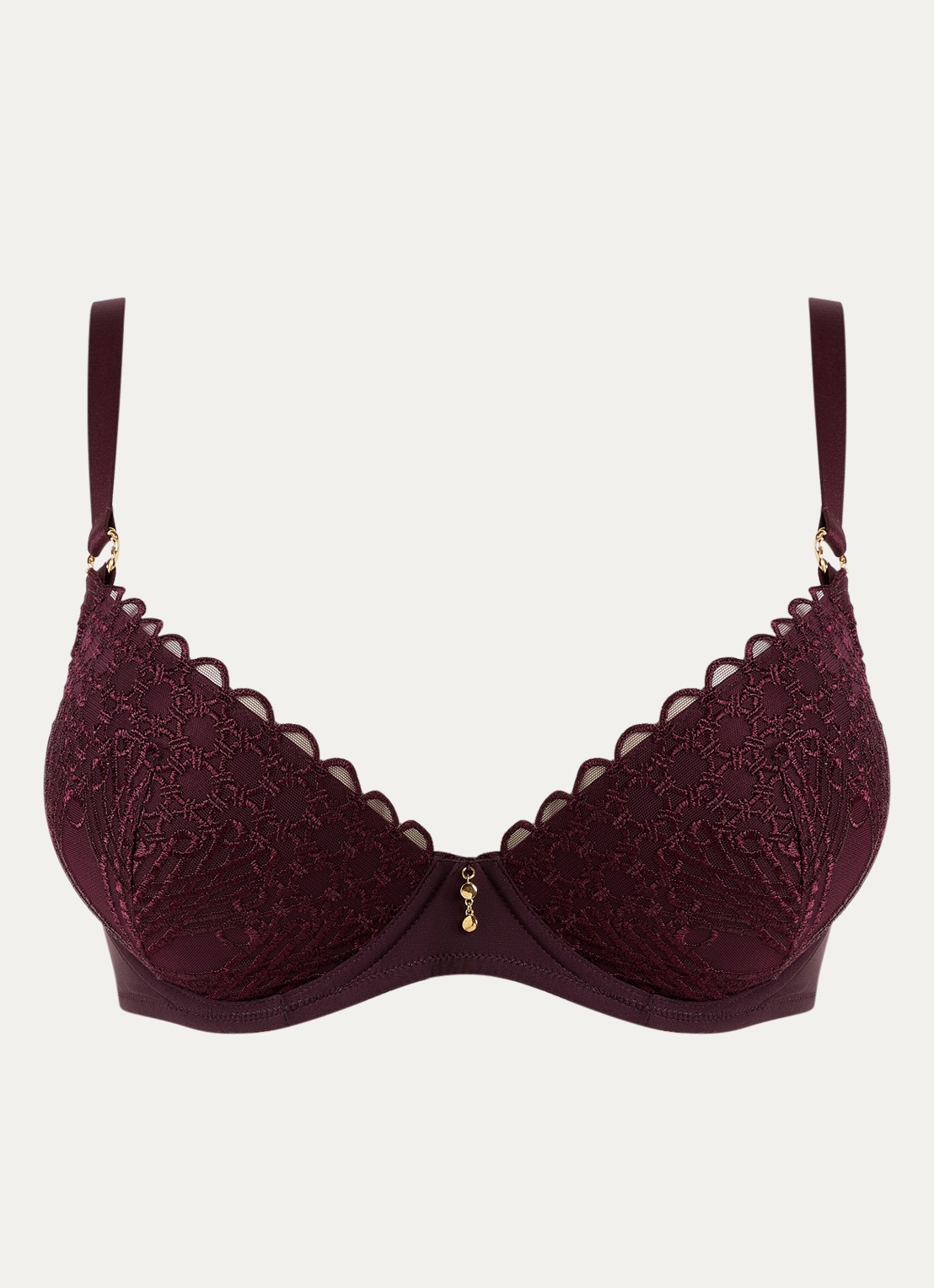 Aubade Eloge Du Desir voorgevormde beugel bh - voorkant aubergine