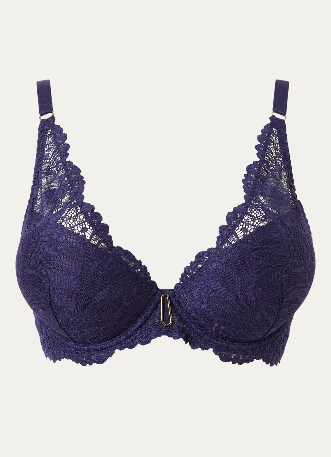 Aubade Flowermania plunge bh - voorkant donkerblauw