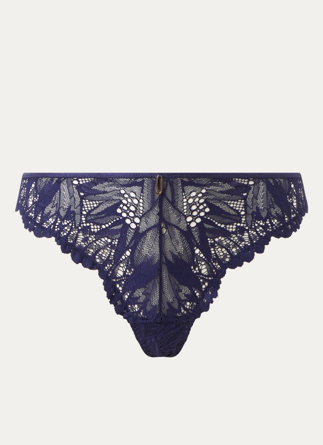 Aubade Flowermania tanga van kant - voorkant blauw