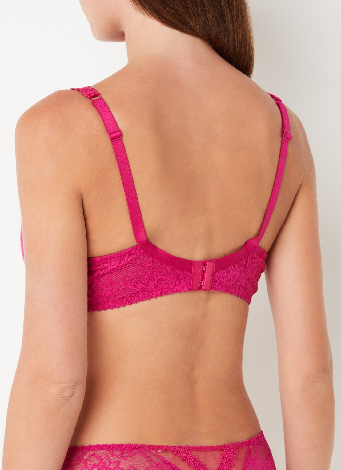 Aubade Ivresse Baroque push-up bh met overlay van kant - achterkant fuchsia