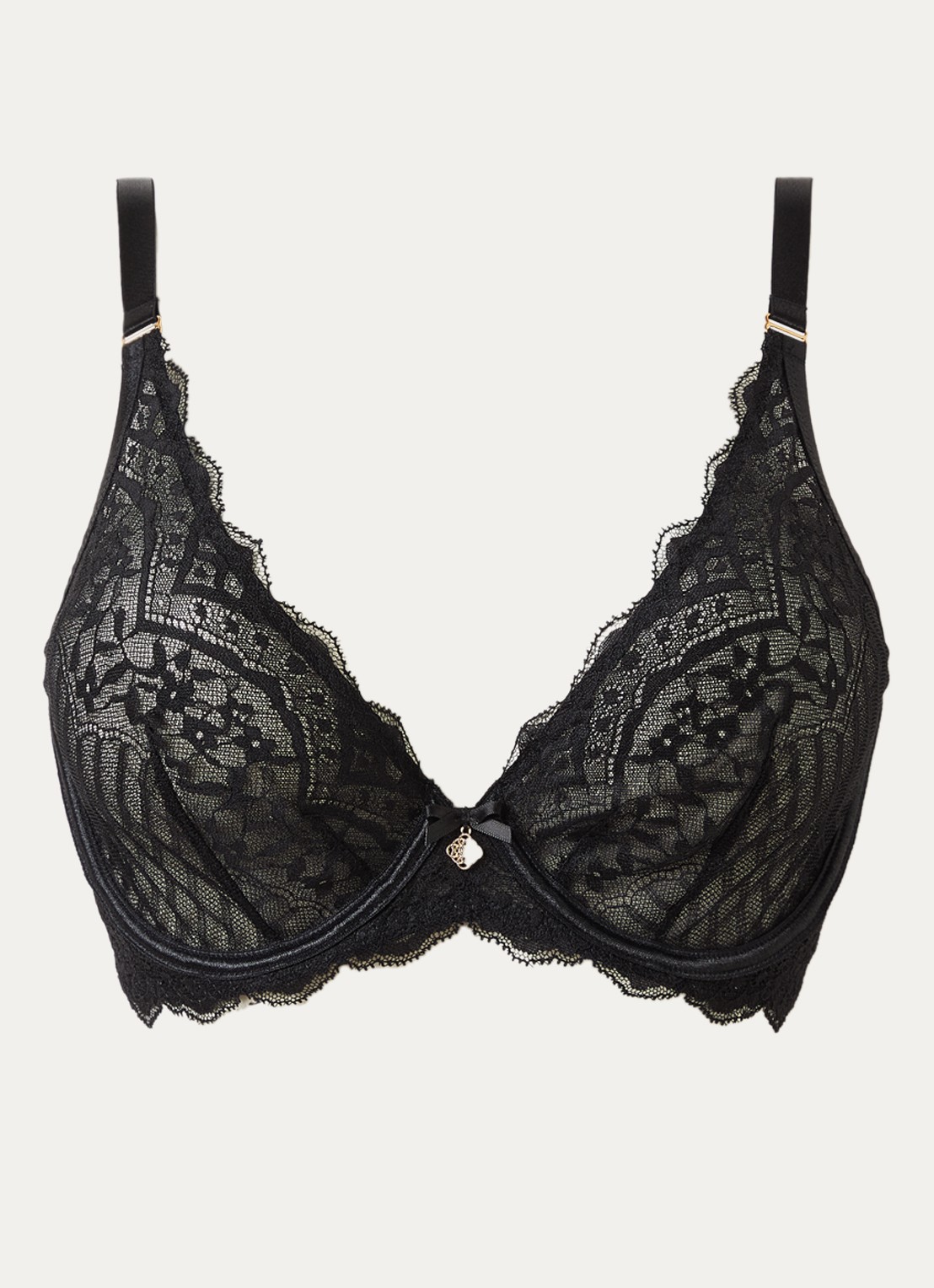Aubade Love Vertigo plunge bh van kant - voorkant zwart
