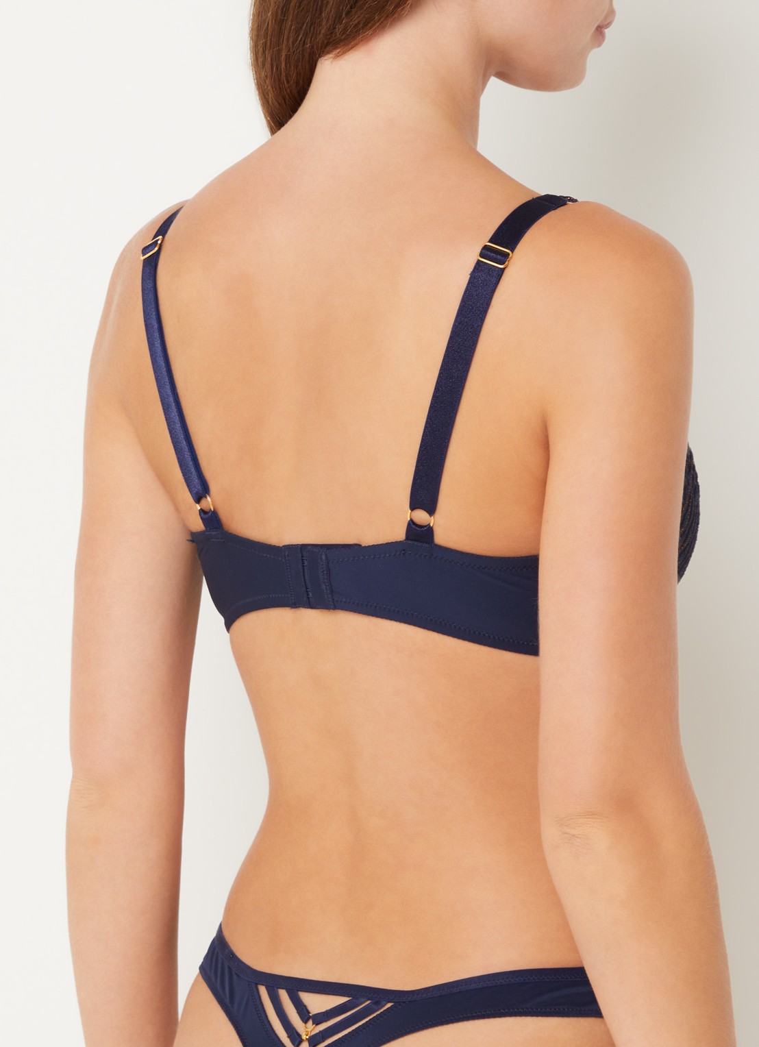 Aubade Plunge bh van mesh - achterkant 3 donkerblauw