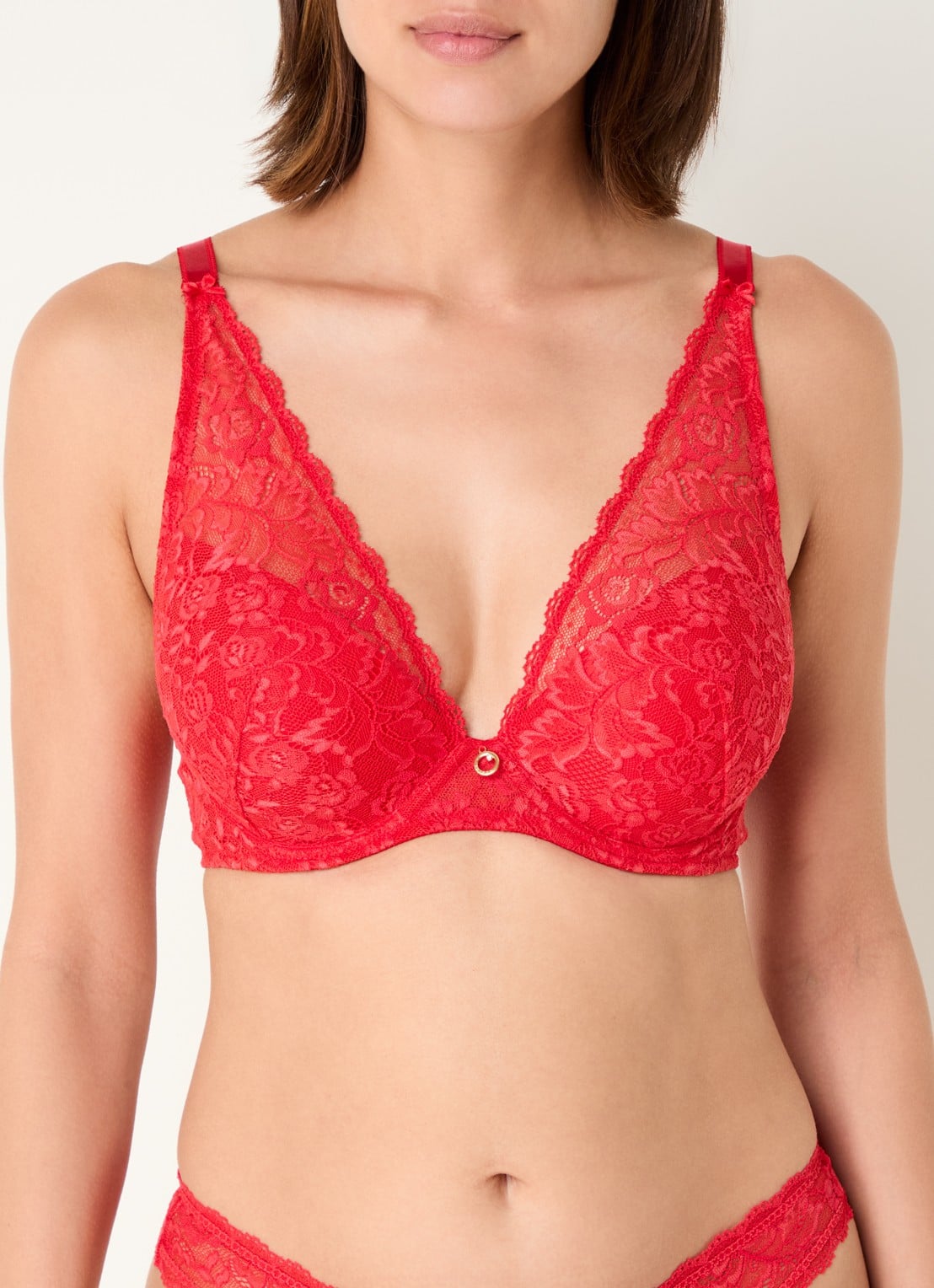 Aubade Rosessence beugel bh van kant - detail rood