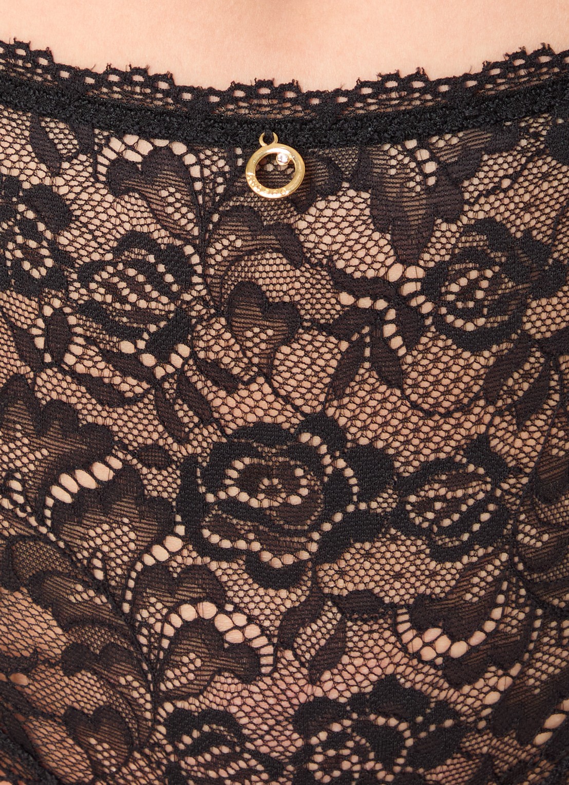 Aubade Rosessence high waisted slip van kant - detail 3 zwart