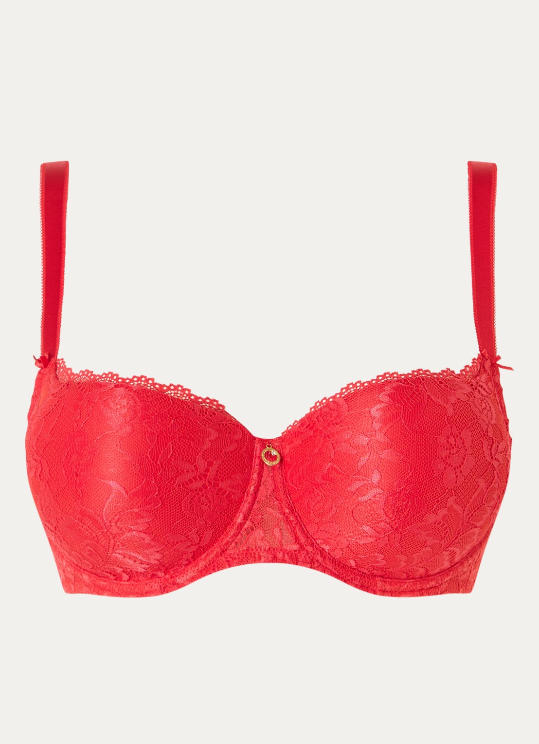 Aubade Rosessence voorgevormde bh met overlay van kant - voorkant 2 rood