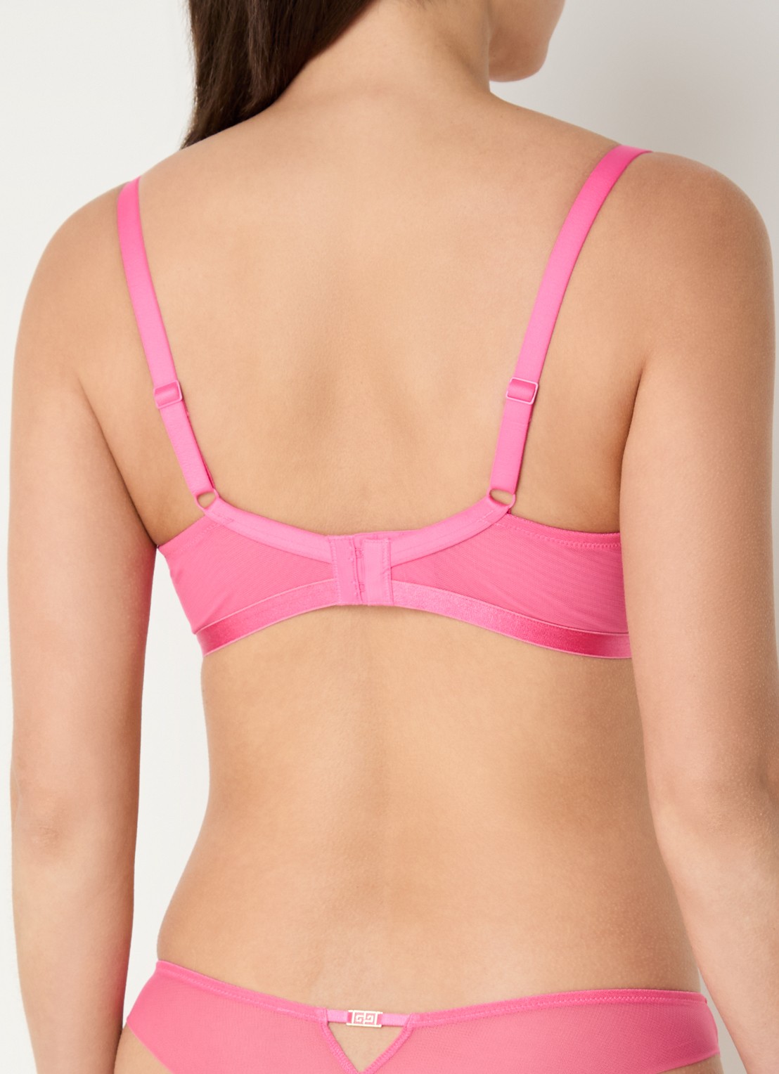 Aubade Rules Of Attraction beugel bh van mesh met borduring - achterkant 5 roze