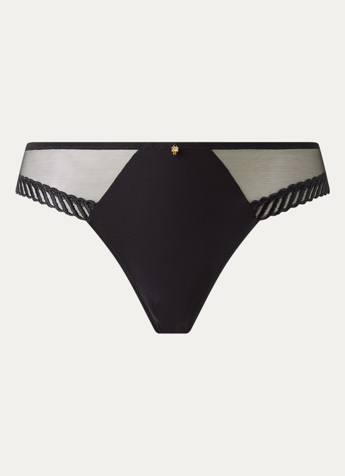 Aubade Sheer Emotion slip met details van mesh - voorkant zwart