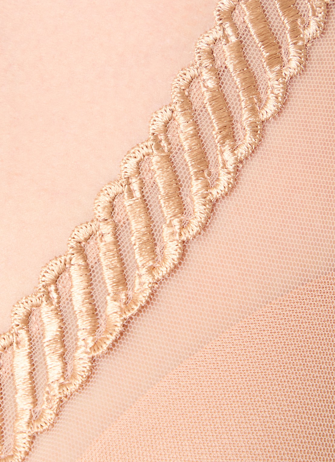Aubade Sheer Emotion voorgevormde beugel bh met overlay van mesh - detail 4 zand