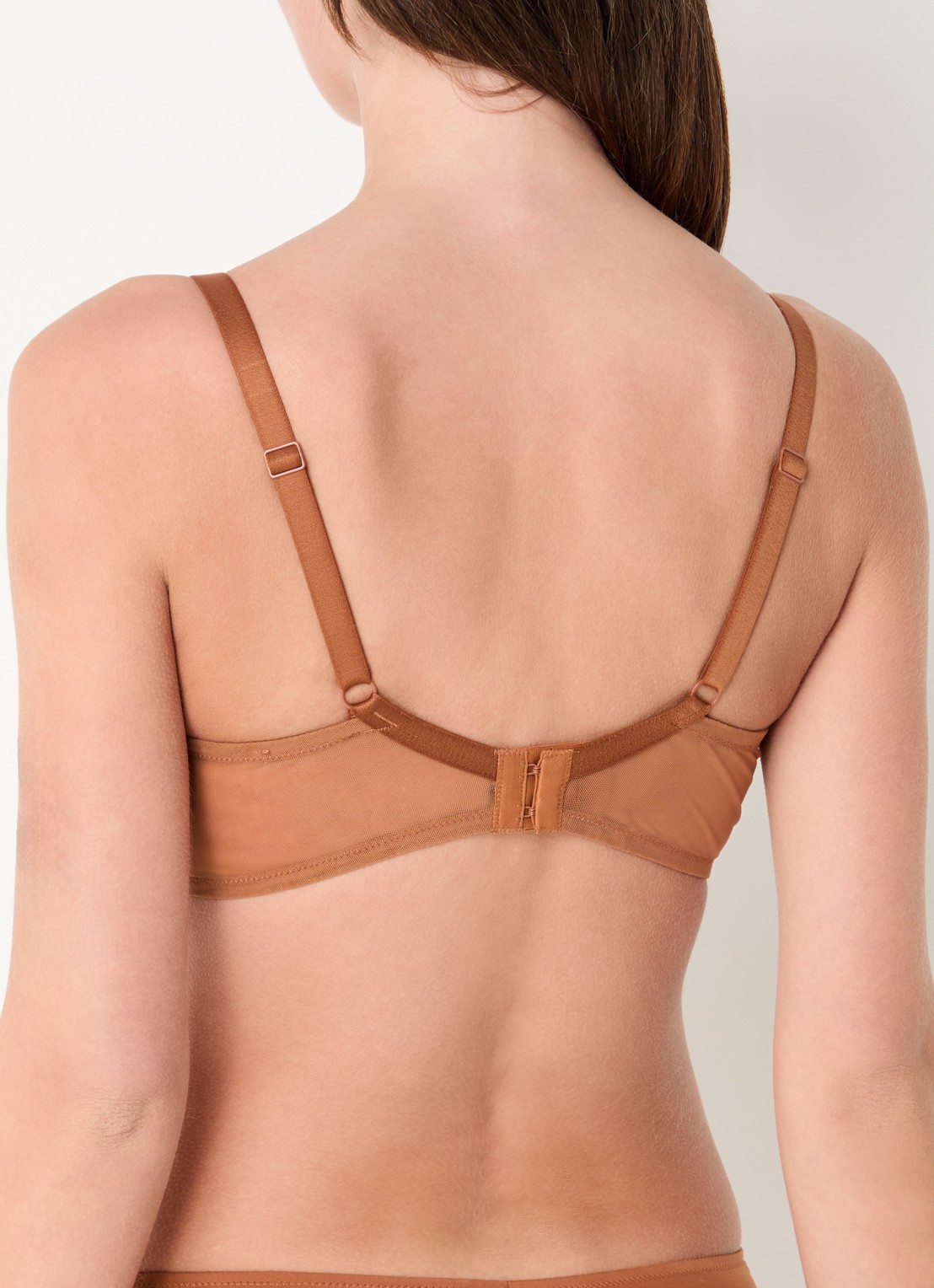 Aubade Sheer Emotion voorgevormde beugel bh met overlay van mesh - achterkant 3 cognac
