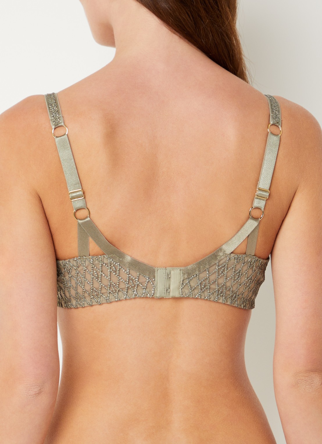Aubade Stardust Dream push-up bh met lurex - achterkant 3 mosgroen