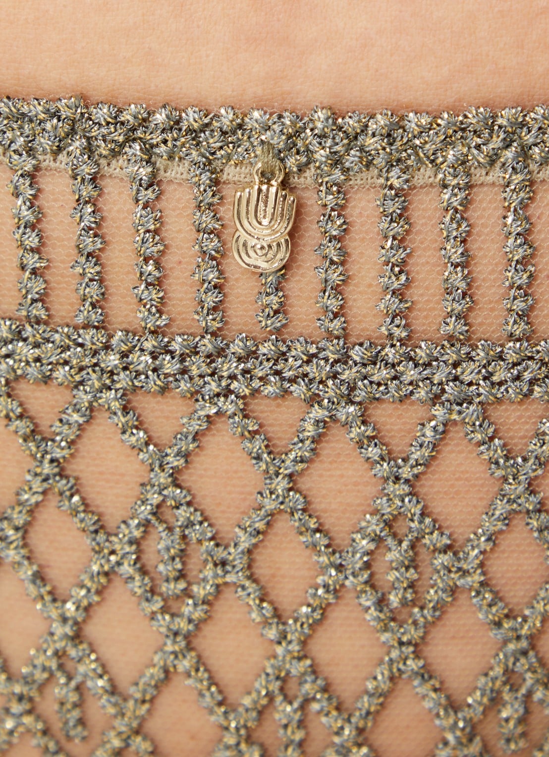 Aubade Stardust Dream string van mesh met lurex - detail 4 groen