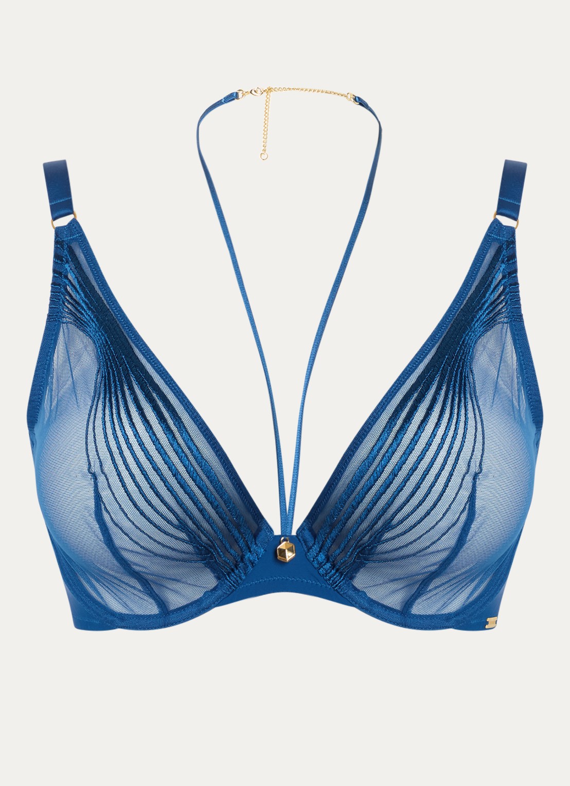 Aubade Sumptuous Waves beugel bh met mesh - voorkant 2 blauw