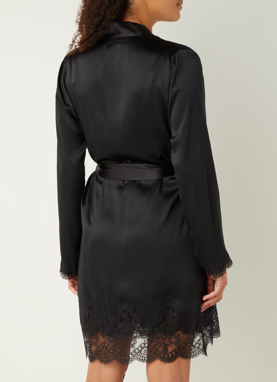 Aubade Toi Mon Amour kimono met kant - achterkant zwart