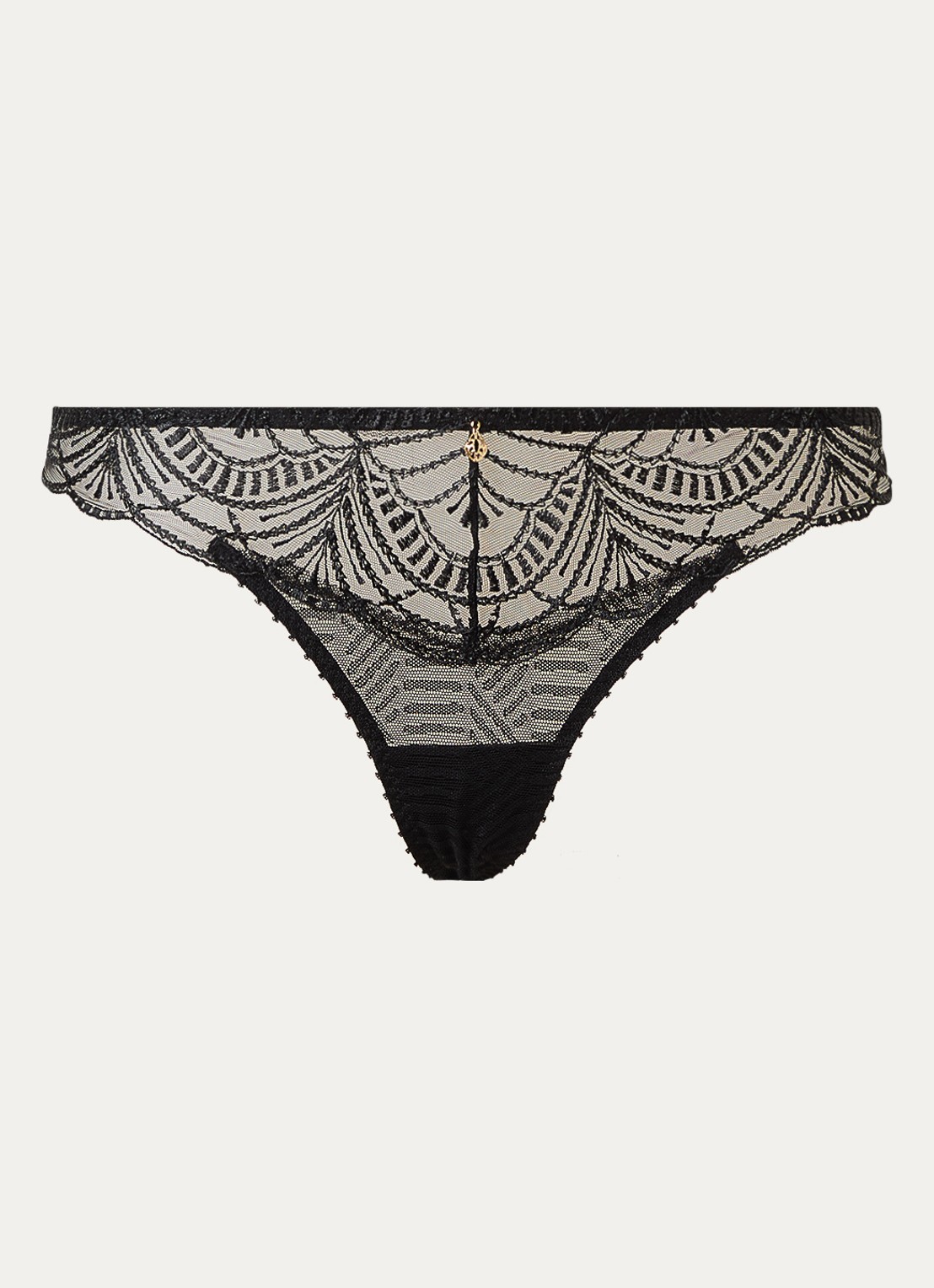 Aubade Vibes slip van mesh met borduring - voorkant 4 zwart
