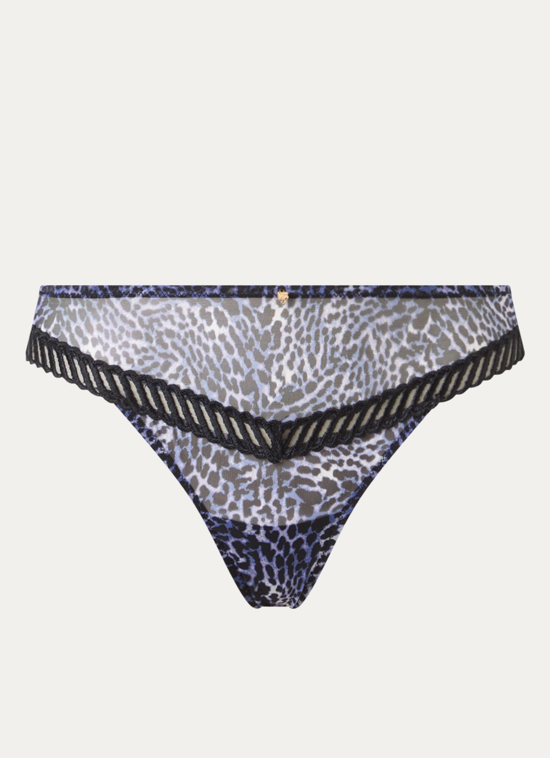Aubade Vibrant Emotion string met panterprint - voorkant donkerblauw