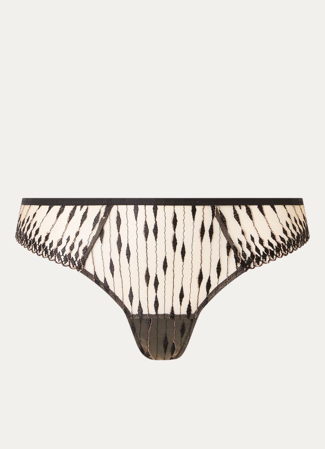 Aubade Voodoo Kiss string van mesh - voorkant 2 zwart