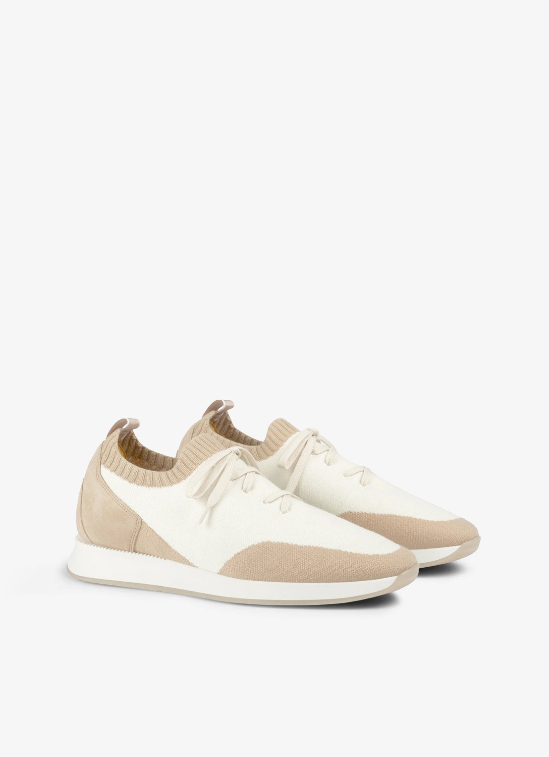 Aurélien Active Knit 2.0 sneaker met gebreid bovenwerk van wol - voorkant 5 light beige-271 / beige