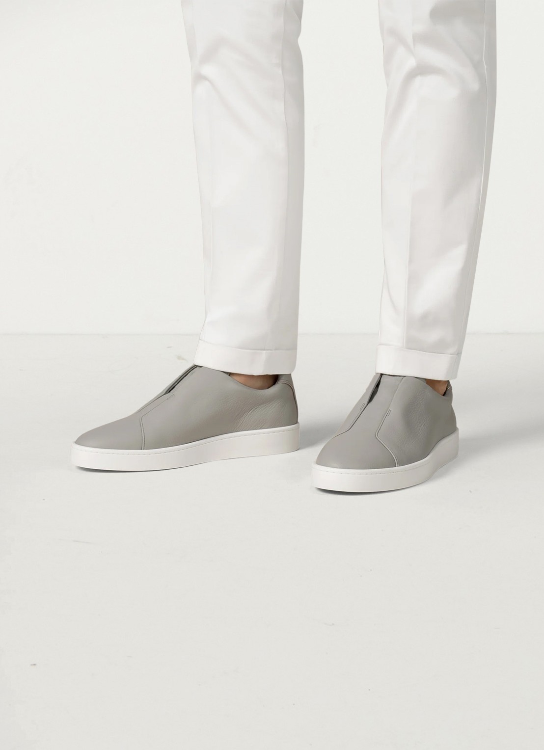 Aurélien AUR3 sneaker van kalfsleer - voorkant 5 light grey-50 / grijs
