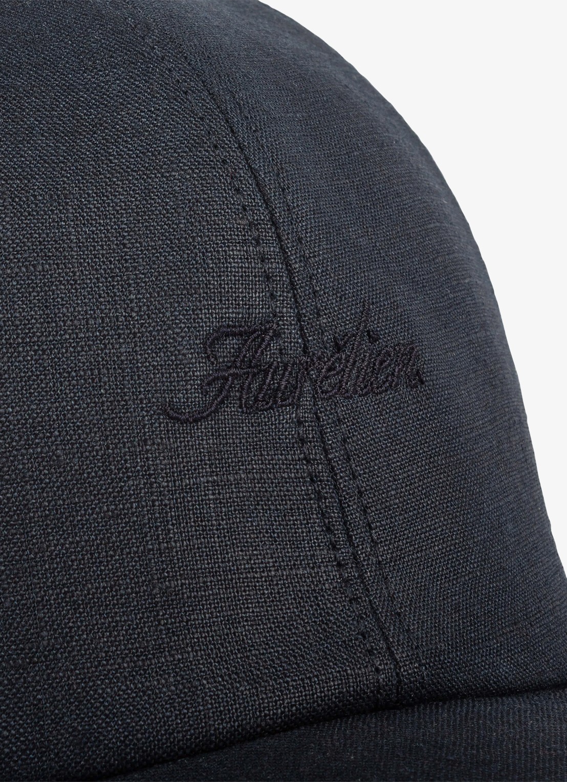 Aurélien Baseball pet van linnen - detail 2 navy-410 / blauw