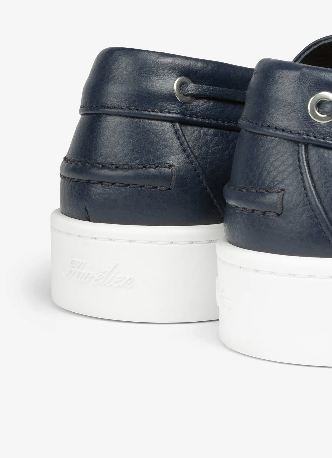 Aurélien Boat sneaker van kalfsleer - achterkant 6 navy-410 / blauw