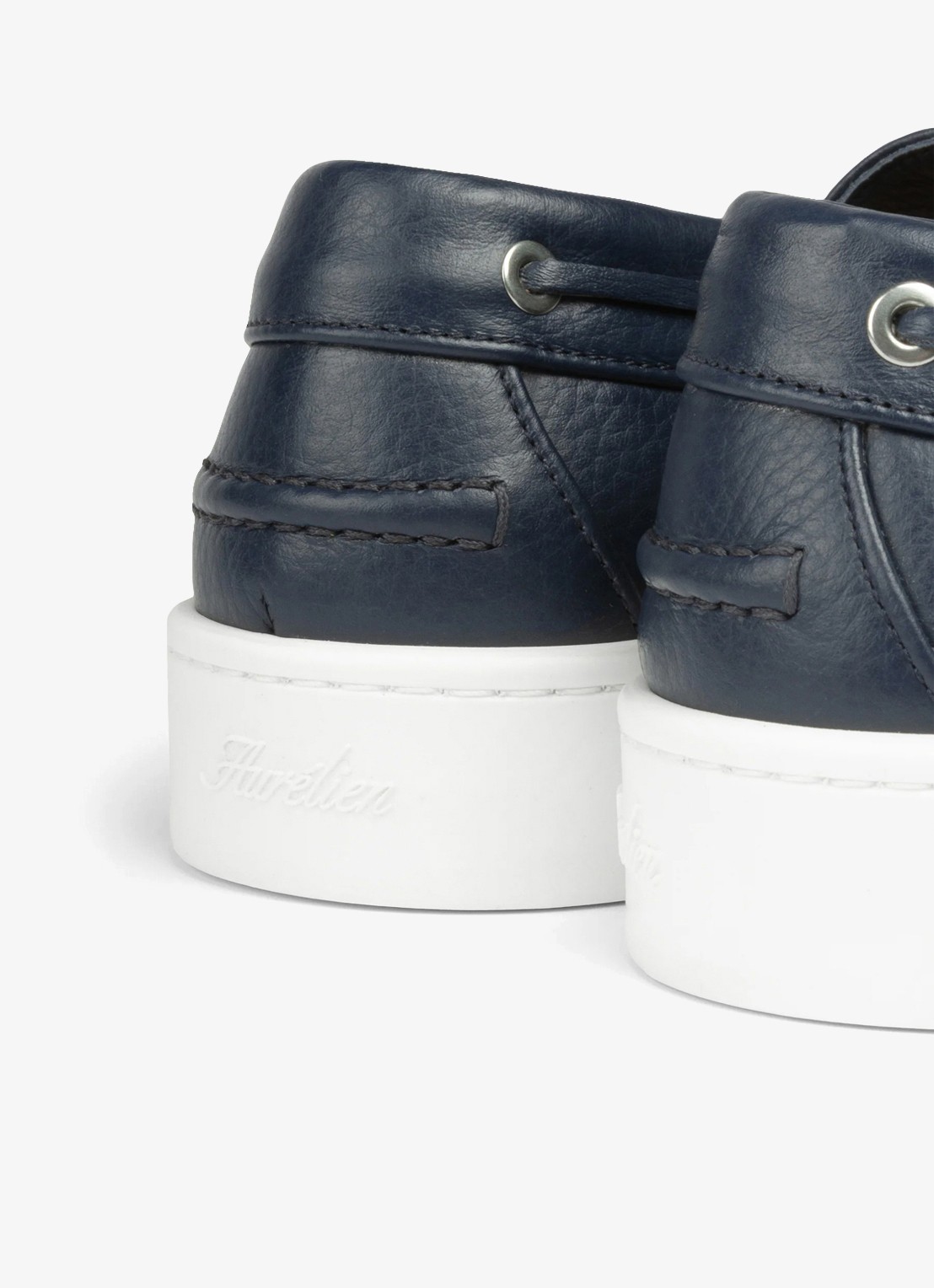 Aurélien Boat sneaker van kalfsleer - achterkant 3 navy-410