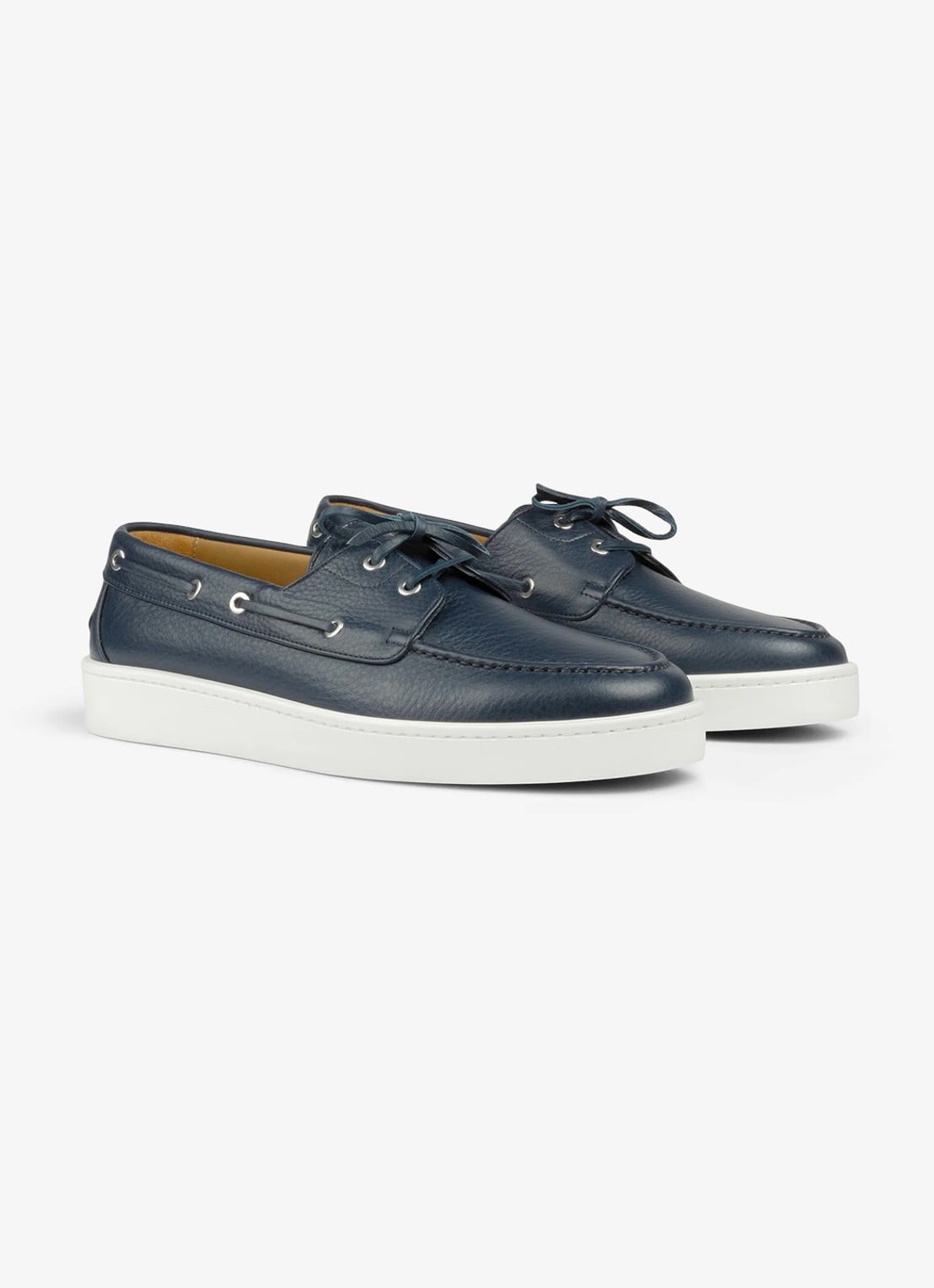 Aurélien Boat sneaker van kalfsleer - detail navy-410 / blauw