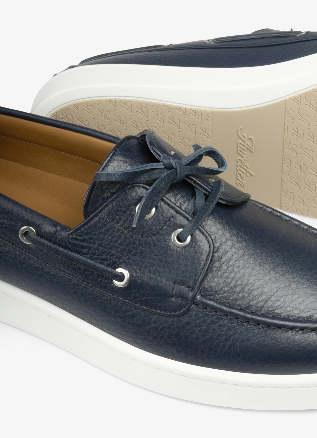 Aurélien Boat sneaker van kalfsleer - detail 5 navy-410