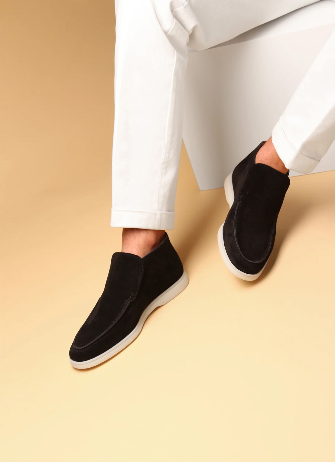 Aurélien City loafer van suède - voorkant 4 black-1 / zwart