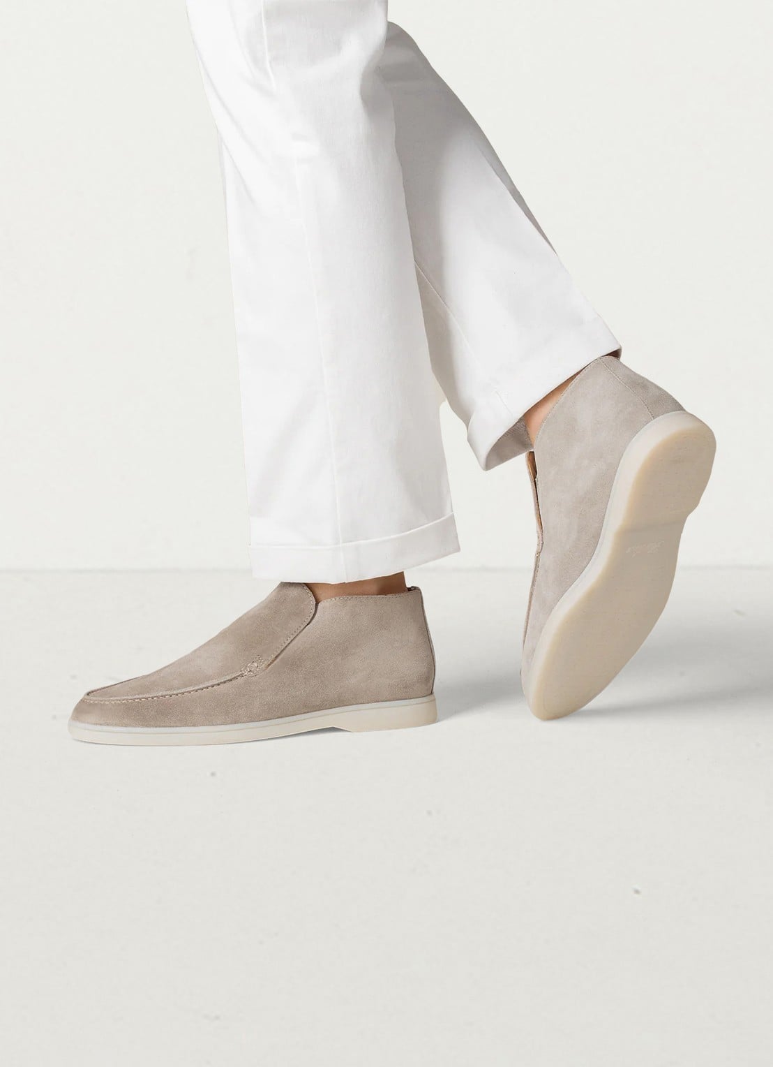 Aurélien City loafer van suède - voorkant 3 light grey-50 / grijs