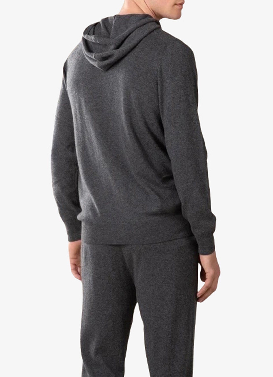 Aurélien Fijngebreid vest met capuchon - achterkant dark grey-21