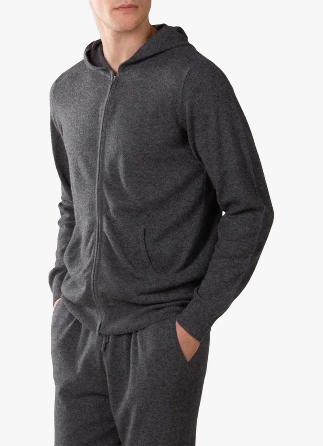 Aurélien Fijngebreid vest met capuchon - detail 2 dark grey-21