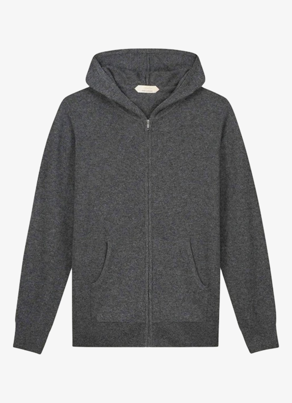 Aurélien Fijngebreid vest met capuchon - voorkant 4 dark grey-21