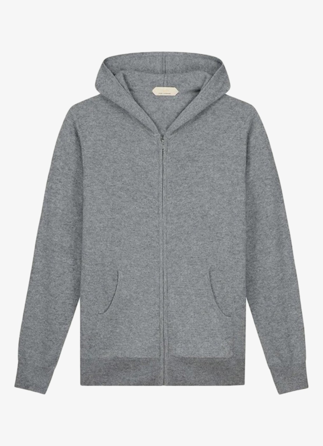 Aurélien Fijngebreid vest met capuchon - voorkant light grey-50
