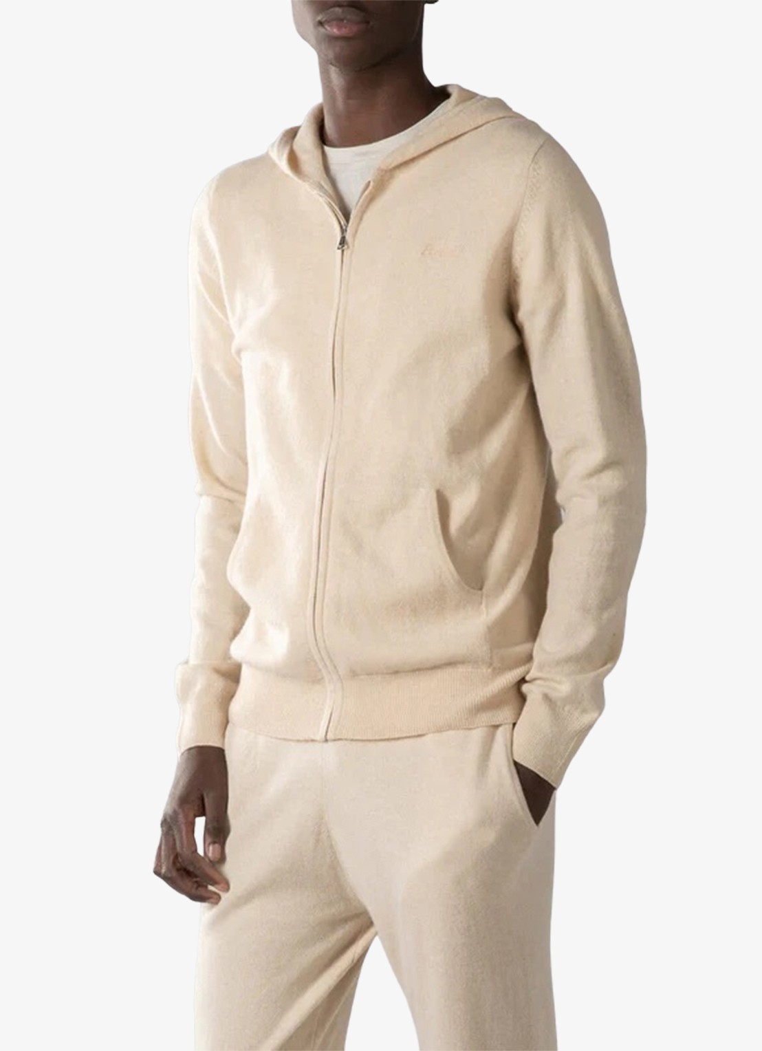 Aurélien Fijngebreid vest met capuchon - detail 3 light beige-271