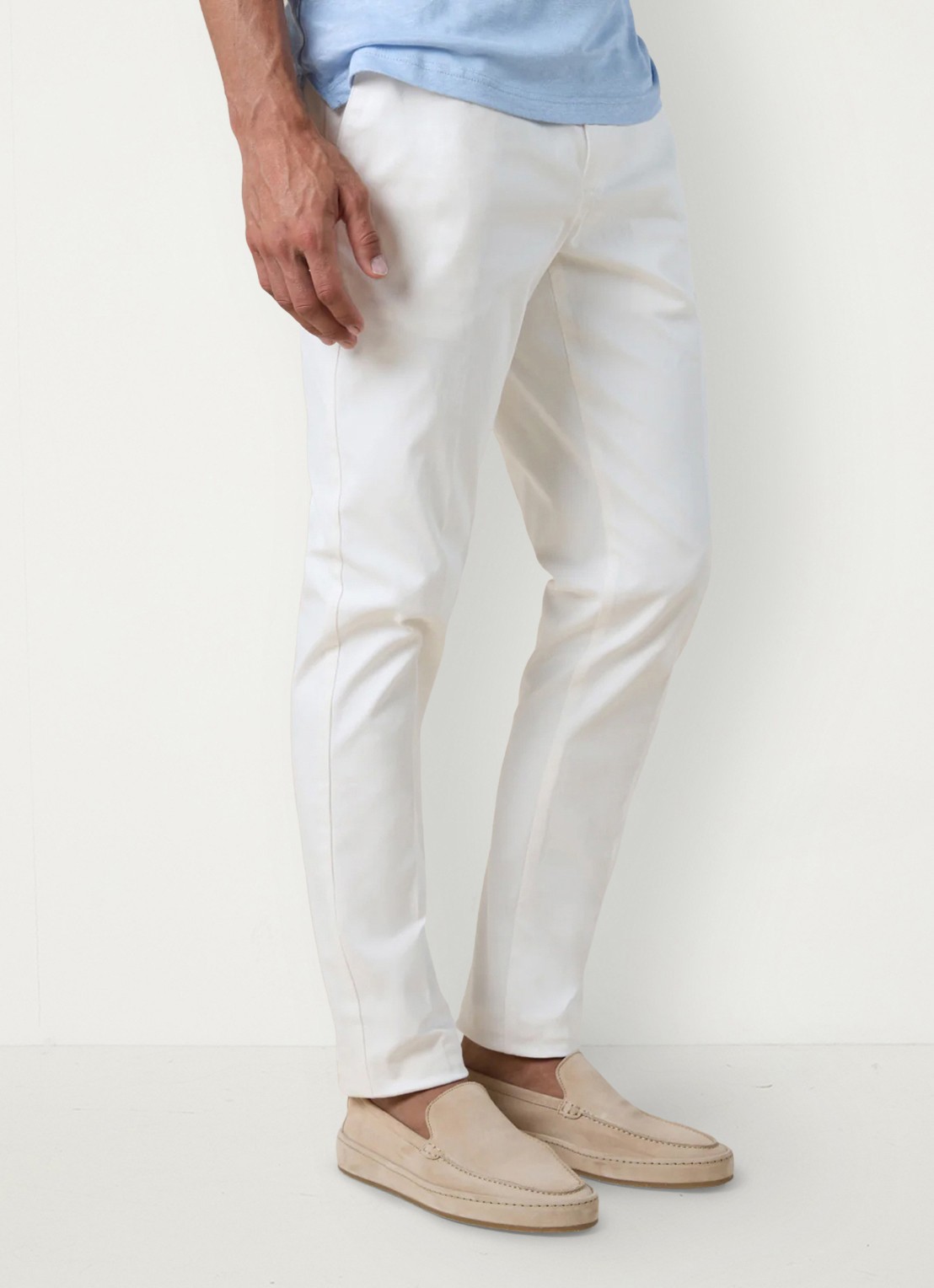 Aurélien Metropolitan straight fit pantalon met steekzakken - detail 2 ivory-120
