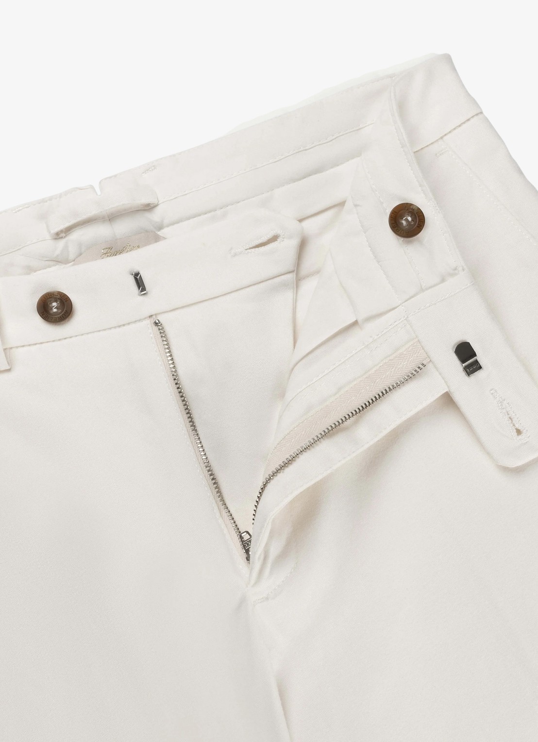 Aurélien Metropolitan straight fit pantalon met steekzakken - detail 3 ivory-120