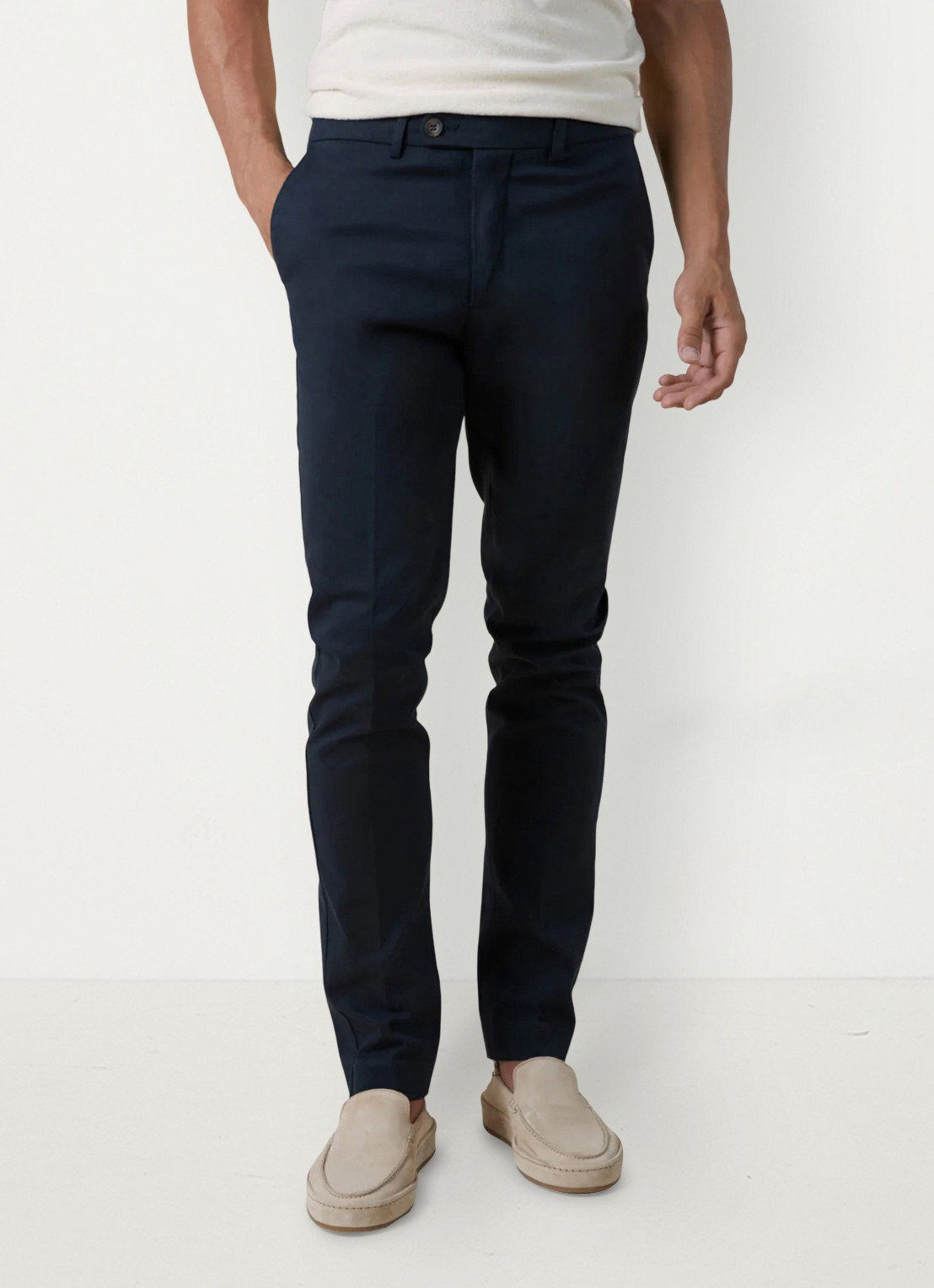 Aurélien Metropolitan straight fit pantalon met steekzakken - detail navy-410