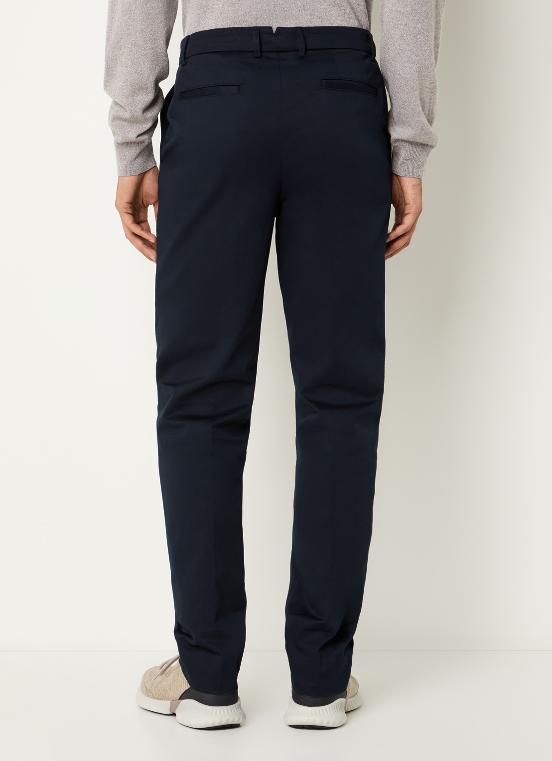 Aurélien Metropolitan straight fit pantalon met steekzakken - achterkant 10 navy-410